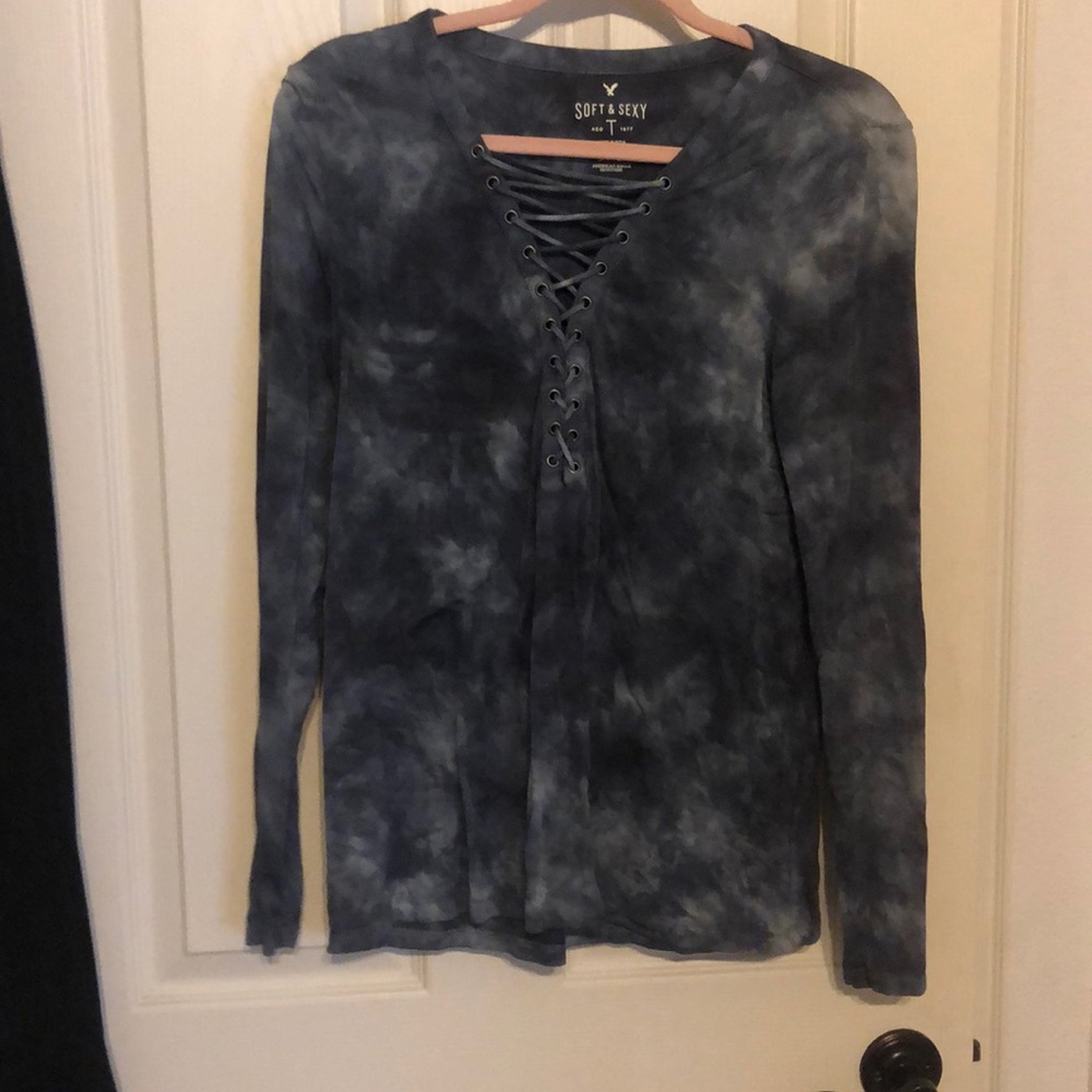 Dark blue tie dye long sleeve shirt!